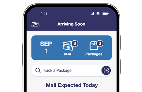 A phone displaying the Informed Delivery Mobile app.