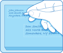 Illustration showing return address in upper left corner of envelope