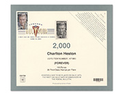 Charlton Heston Stamp Deck Card DCP