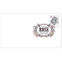 Vintage Rose Digital Color Postmark