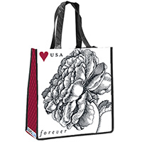 A Vintage Rose and Tulip Tote Bag
