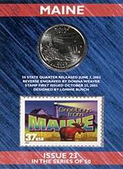 Maine State Quarter and Stamp