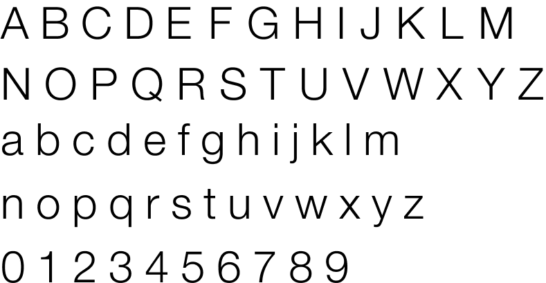 Image of Helvetica Neue Light typeface.