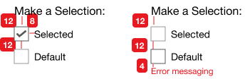 Specifications for the use of checkbox component
