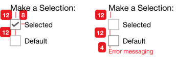 Specifications for the use of checkbox component