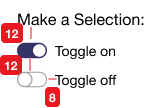 Specifications for the use of the toggle component