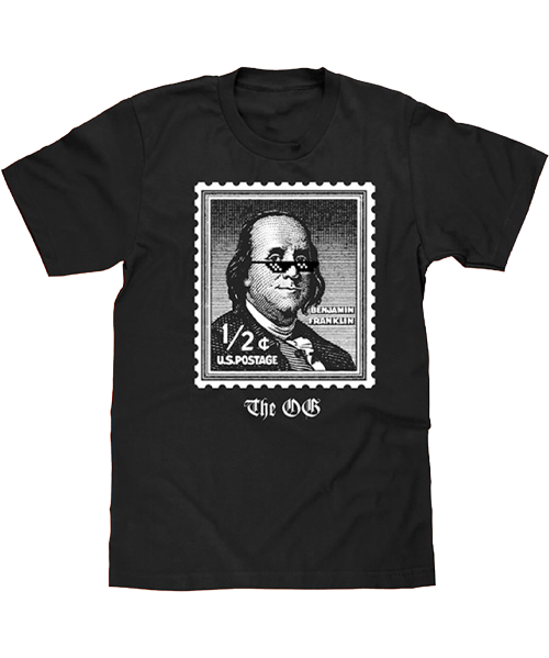 A Benjamin Franklin Stamp T-Shirt.