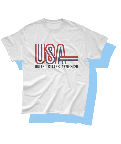 A USA 1776-2026 Logo T-Shirt.